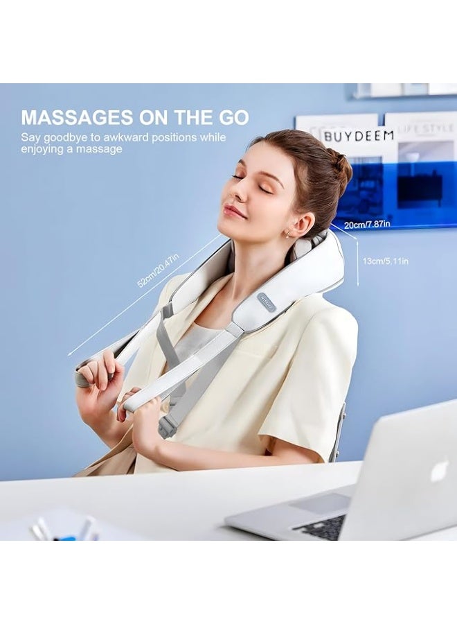 مدلك رقبة وظهر كهربائي لاسلكي مع تدفئة، لتدليك الرقبة، الكتف، وأعلى الظهر، لتخفيف الألم وتحسين الاسترخاء - Image 4